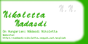 nikoletta nadasdi business card