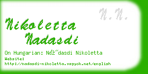 nikoletta nadasdi business card